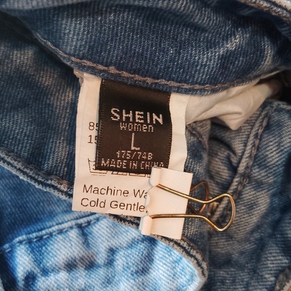 Shein Heart print Jeans Denim Size Large - Picture 2 of 16